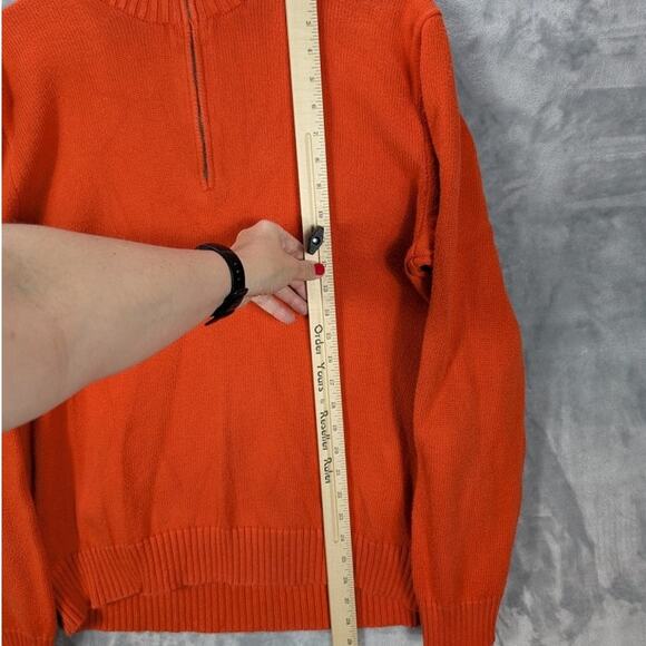 Polo Ralph Lauren Sweater Mens Extra Large Orange Quarter Zip Pullover READ - Picture 4 of 8